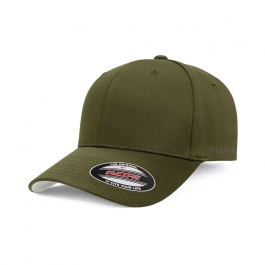 Olive Flexfit Wooly Combed Caps